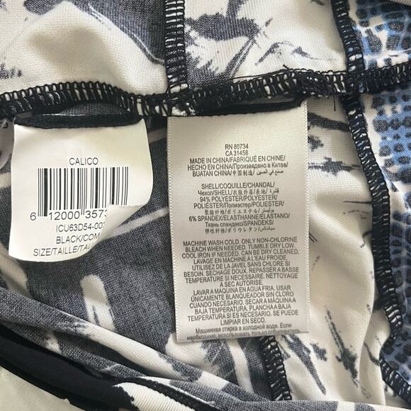 BCBG MaxAzria Womens Size Small White Black Blue Abstract Print 3/4 Sleeve Dress - Picture 6 of 6